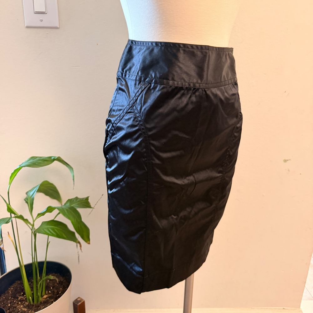 XXI Pencil Skirt Womens Small Black Sateen High Waisted Bodycon Office Wear - Picture 3 of 6